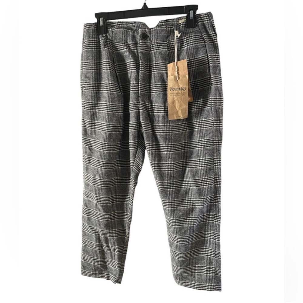 NWT Novemb3r Gray Plaid Wool-Blend "Siria" Pants